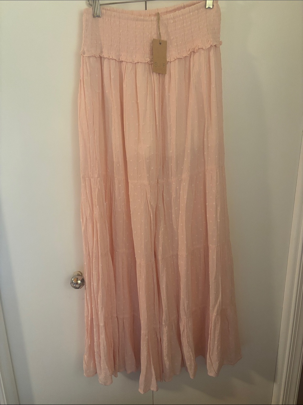 Surf Gypsy Light Pink Tiered Maxi Pants - Women's Flowy Summer Skirt